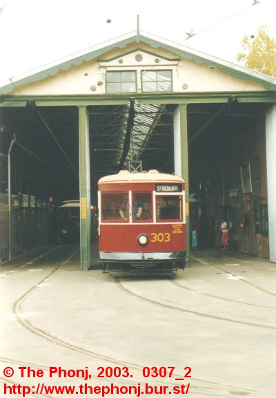 Birney 303 at the Bendigo Depot