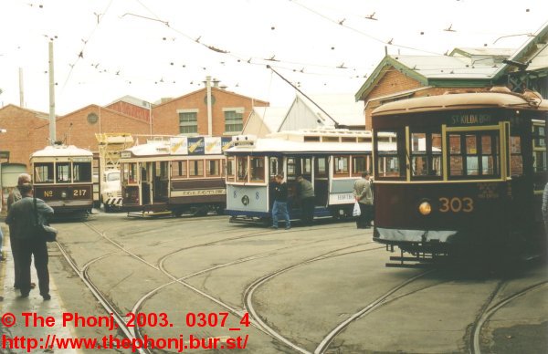 303 in Bedigo with another 3 tram cars